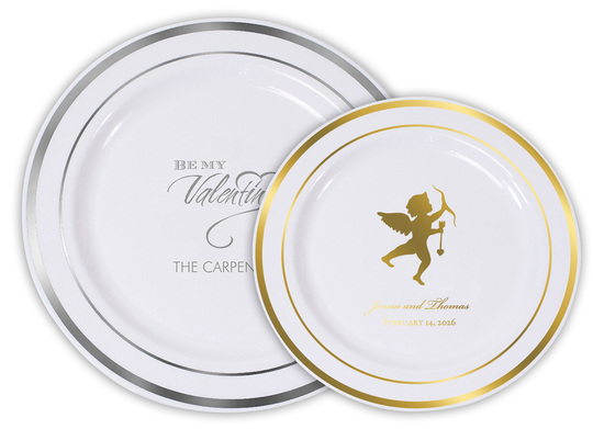 Design Your Own Valentine's Day Premium Banded Plastic Plates
